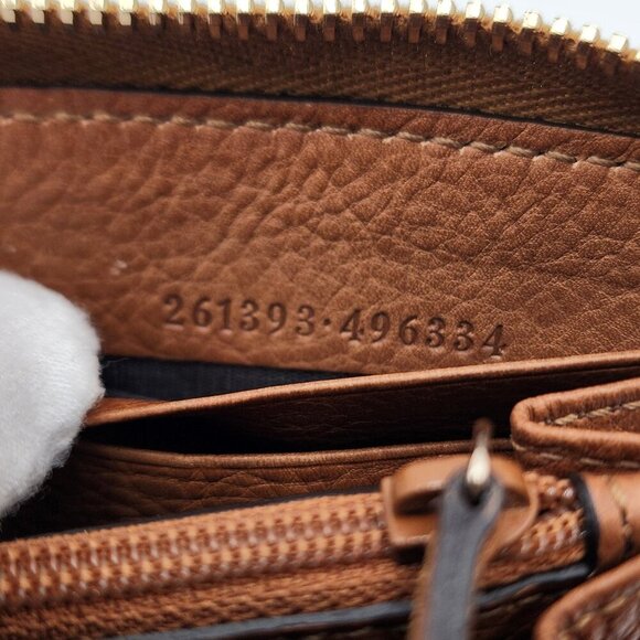 NEW! AUTHENTIC GUCCI GG CALF LEATHER TASSEL LONG WALLET IN WHISKY BROWN - Picture 12 of 13